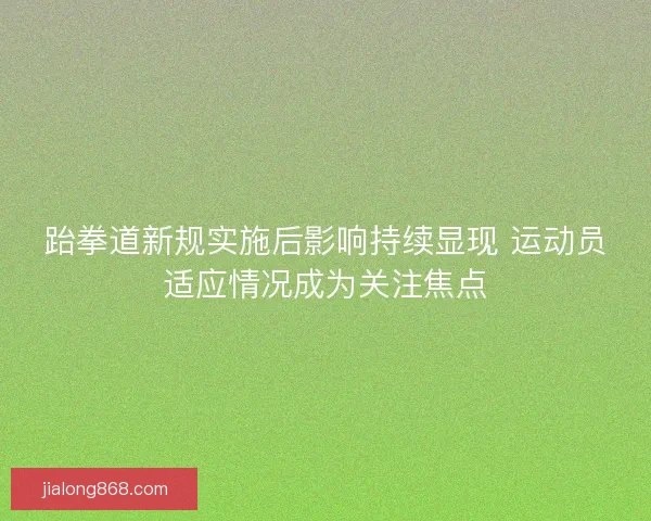 跆拳道新规实施后影响持续显现 运动员适应情况成为关注焦点