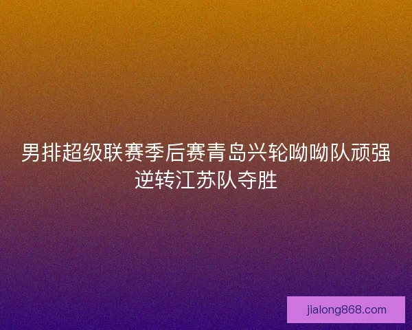 男排超级联赛季后赛青岛兴轮呦呦队顽强逆转江苏队夺胜